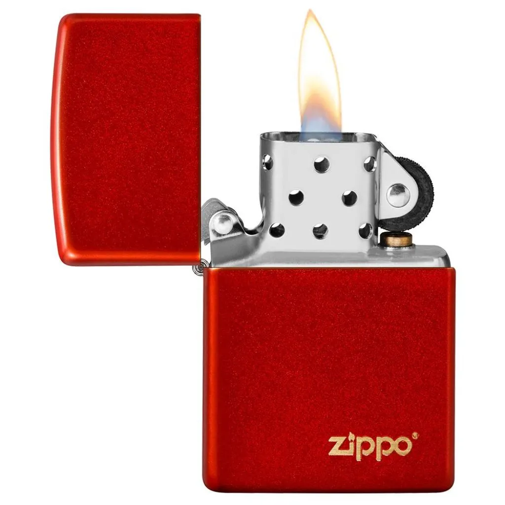 Classic Metallic Red Zippo Logo