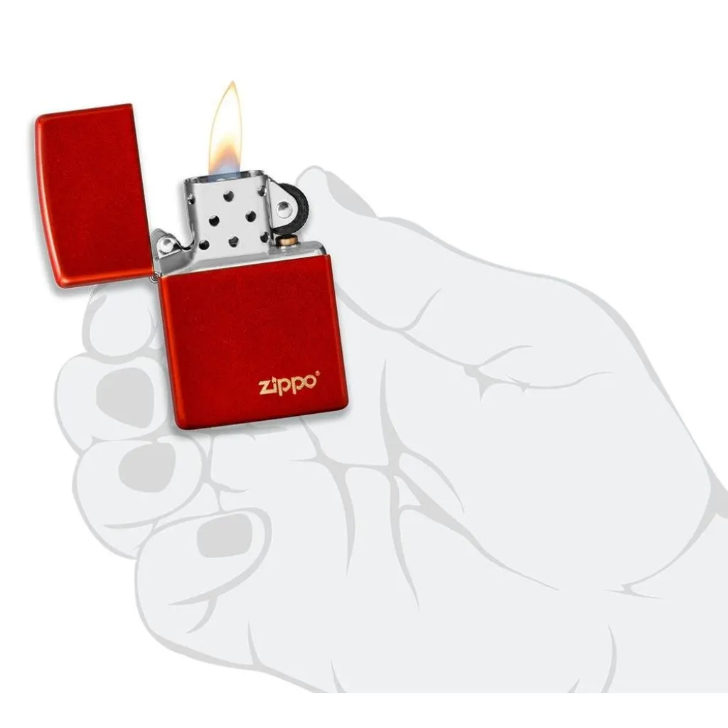 Classic Metallic Red Zippo Logo