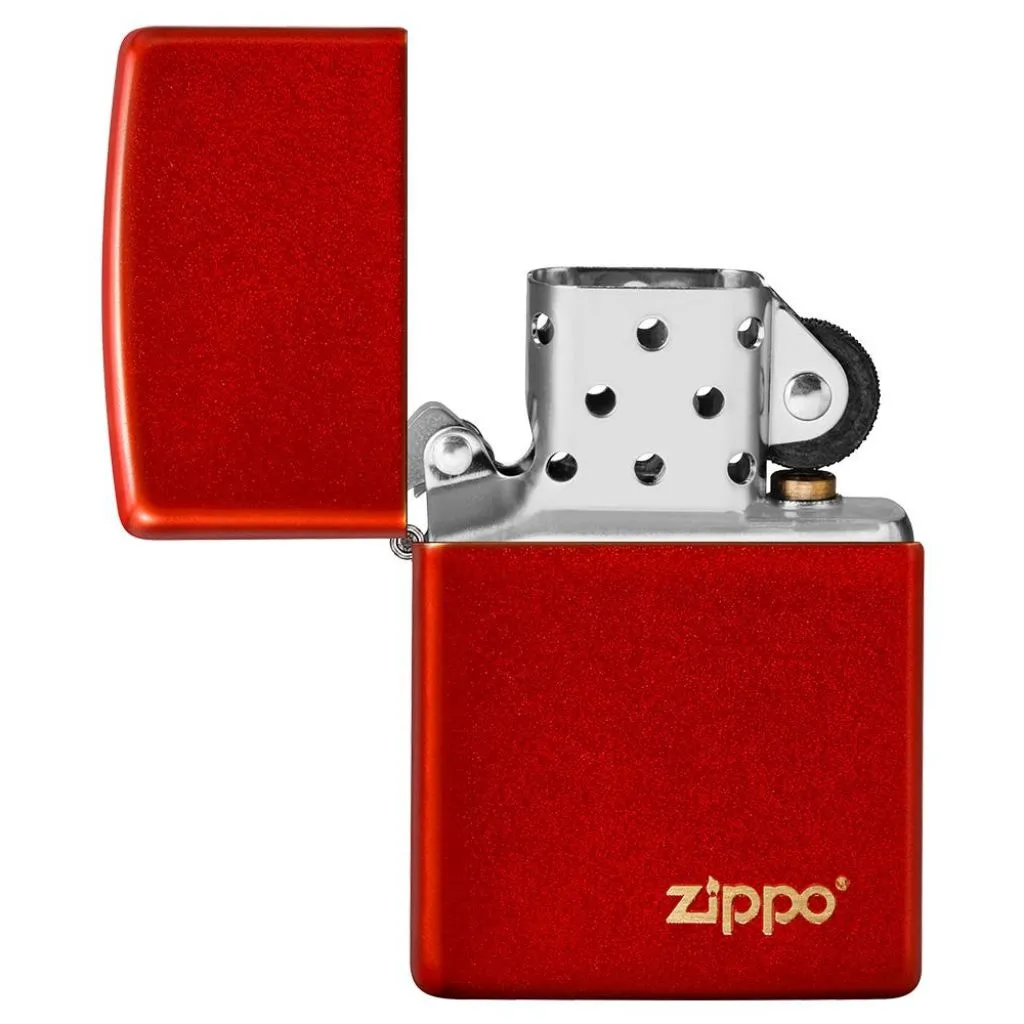 Classic Metallic Red Zippo Logo