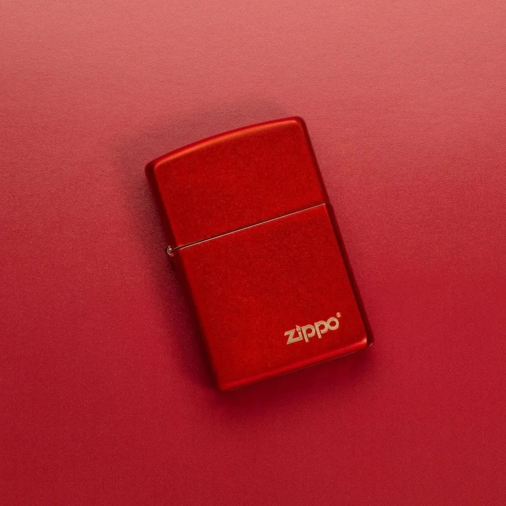 Classic Metallic Red Zippo Logo