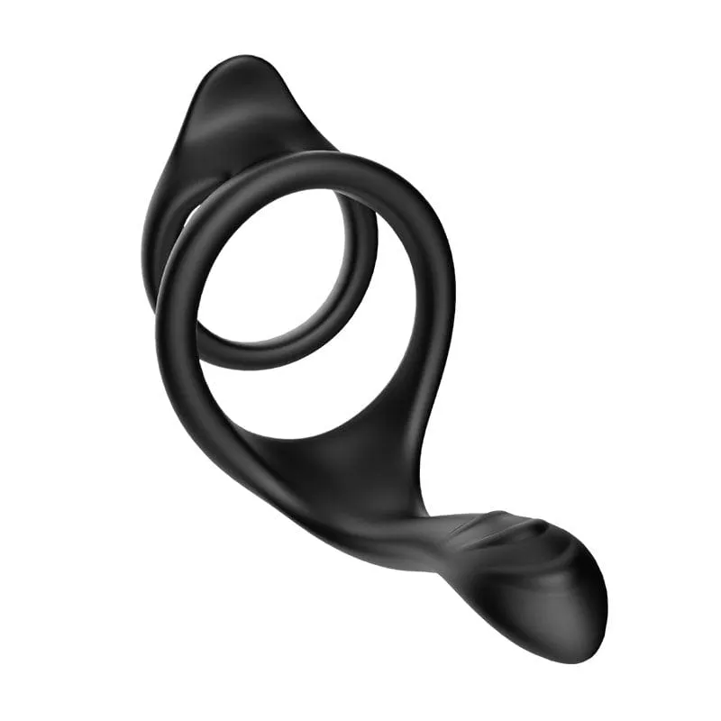 Cock & Balls Ring with Perineum Tickler