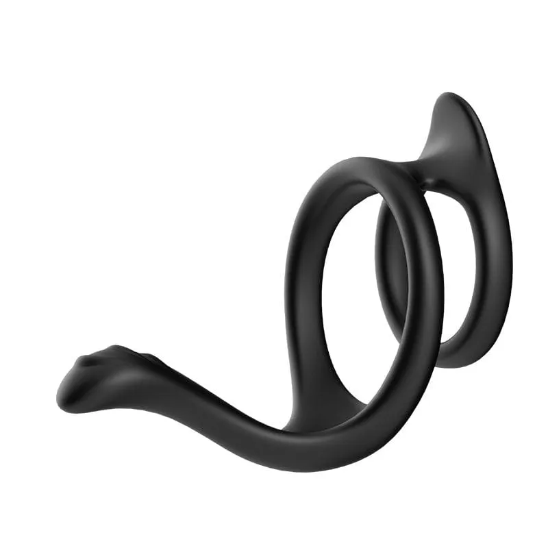 Cock & Balls Ring with Perineum Tickler