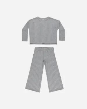 Cozy Rib Knit Set || Dusty Blue