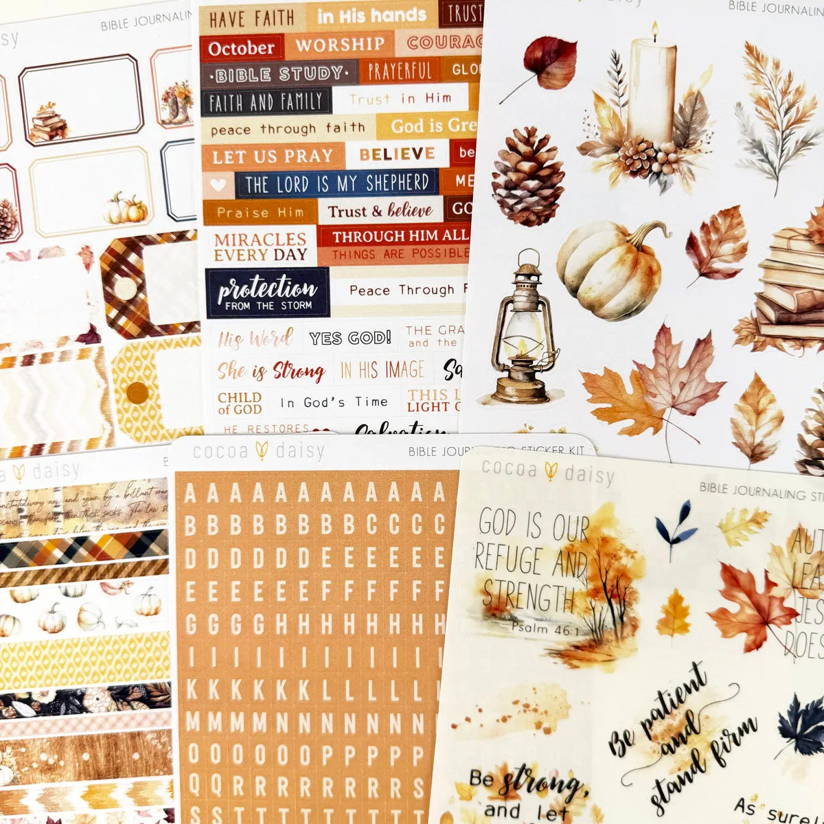 Cozy Season Bible Journaling Sticker Kit October 2024