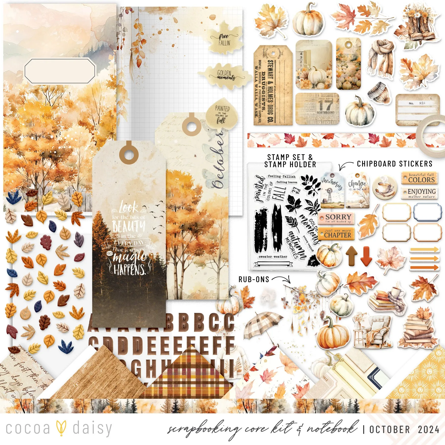 Cozy Season Scrapbooking Kit - Choose Your Add On - October 2024