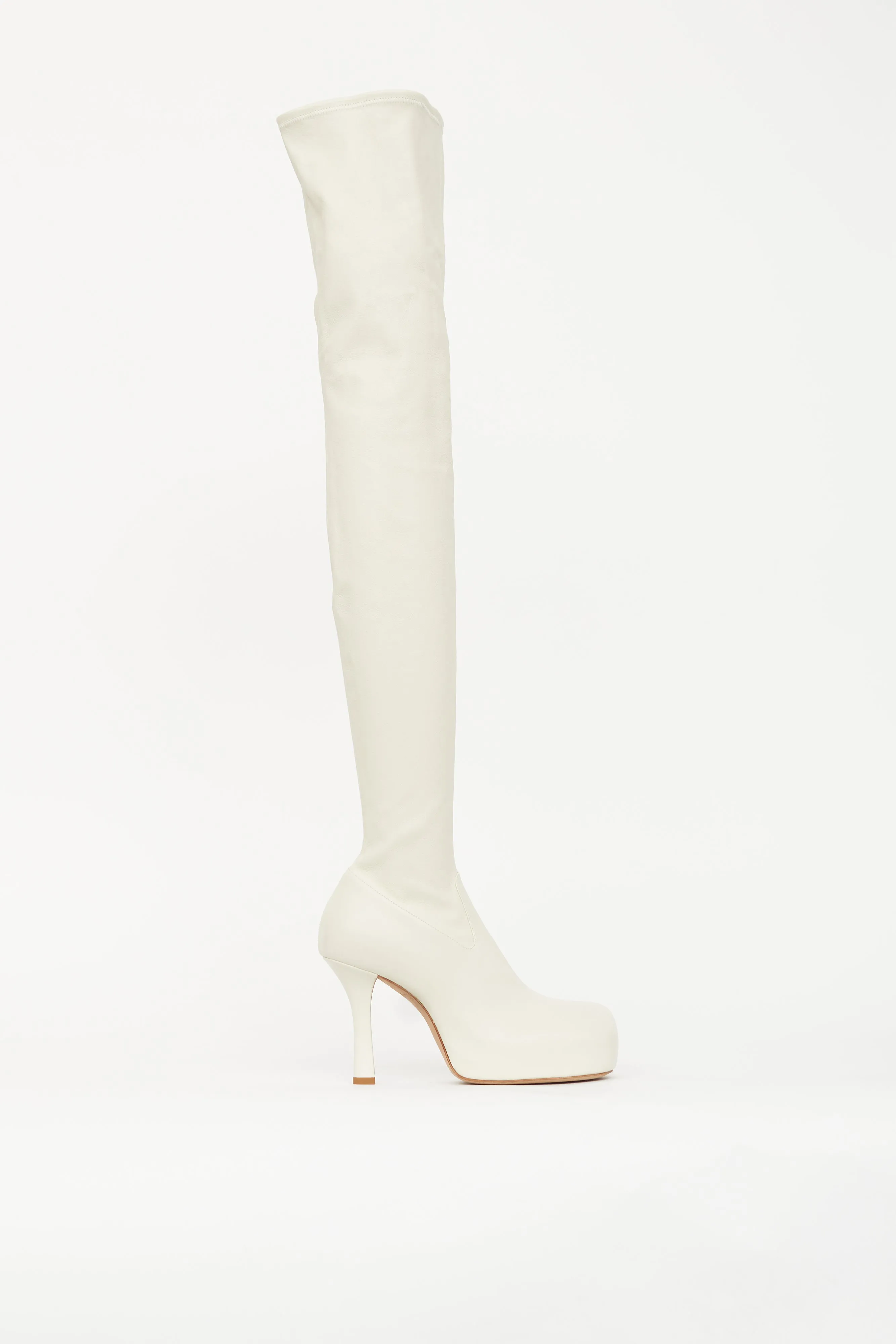 Cream Leather The Bold Thigh High Boot