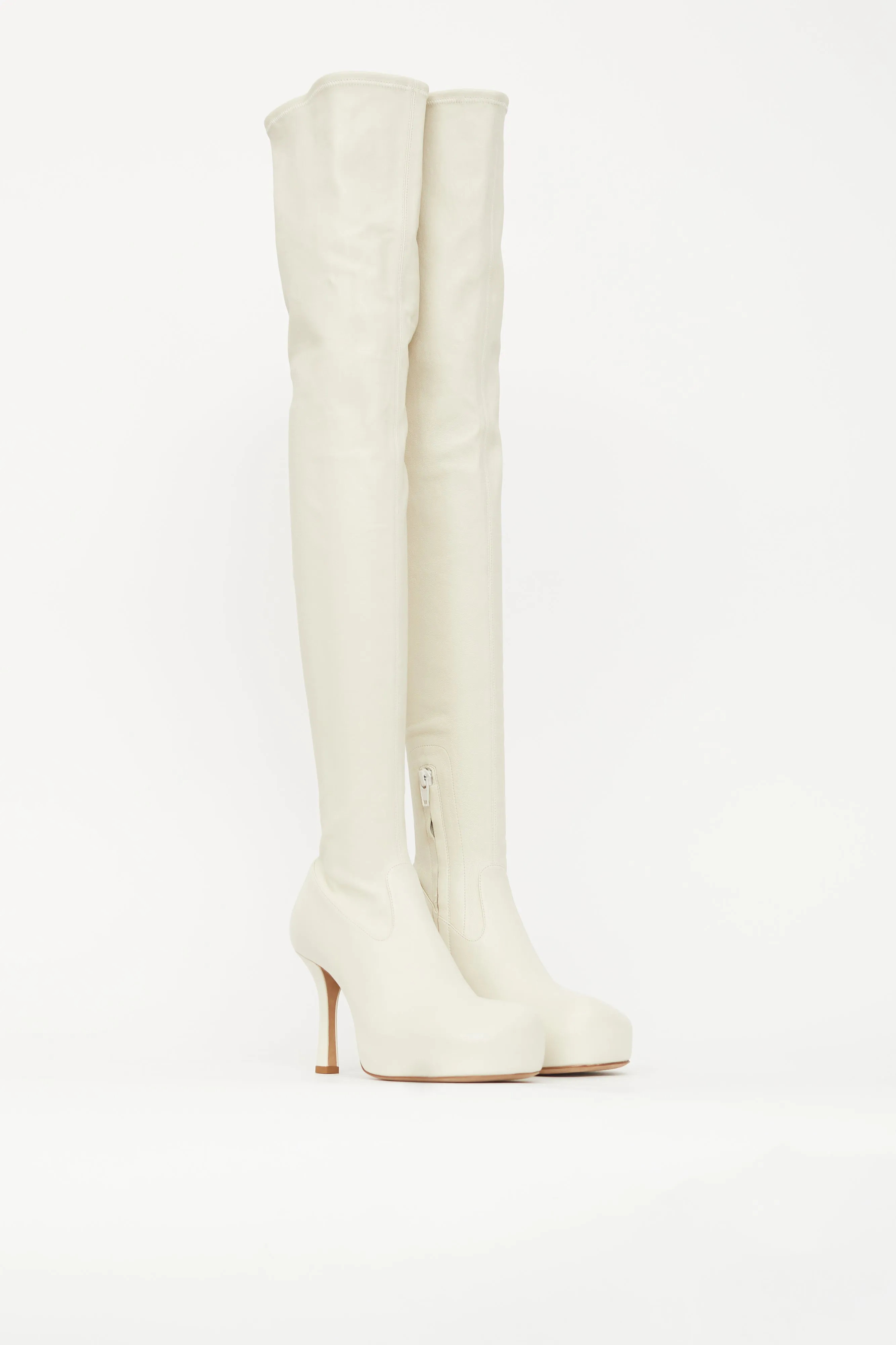 Cream Leather The Bold Thigh High Boot