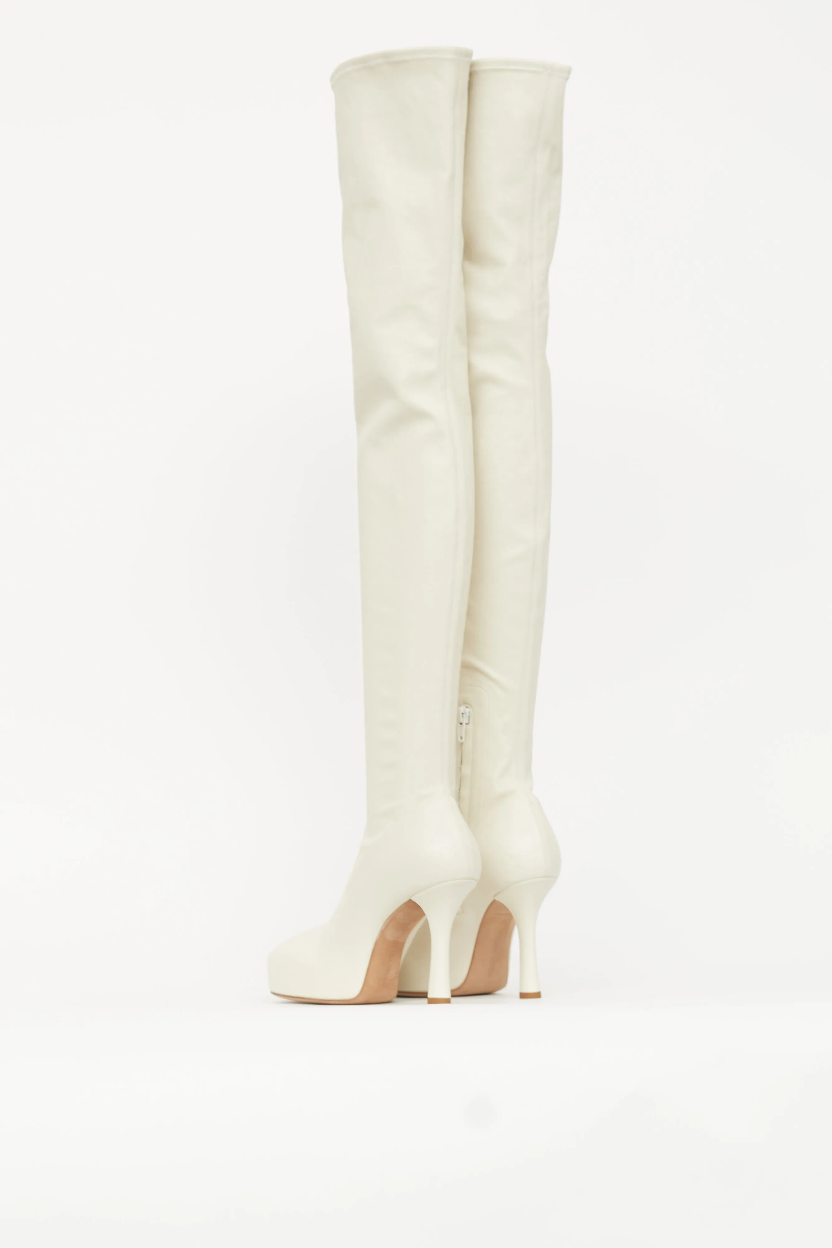 Cream Leather The Bold Thigh High Boot