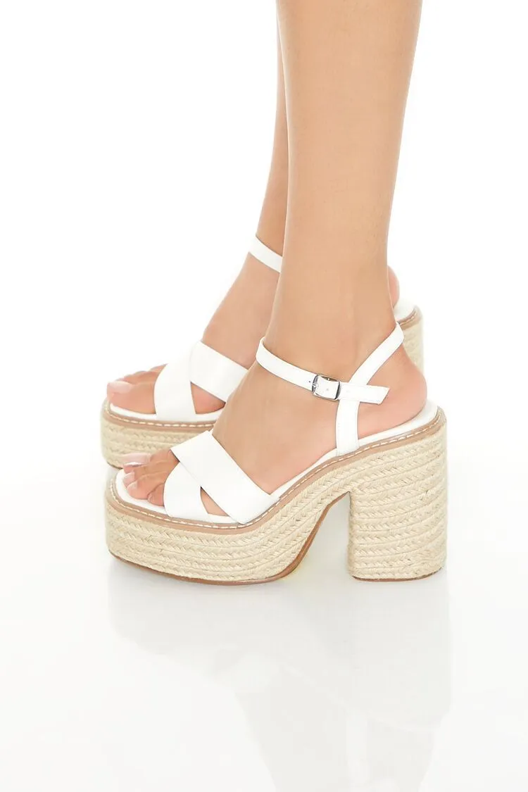 Crisscross Espadrille Block Heels