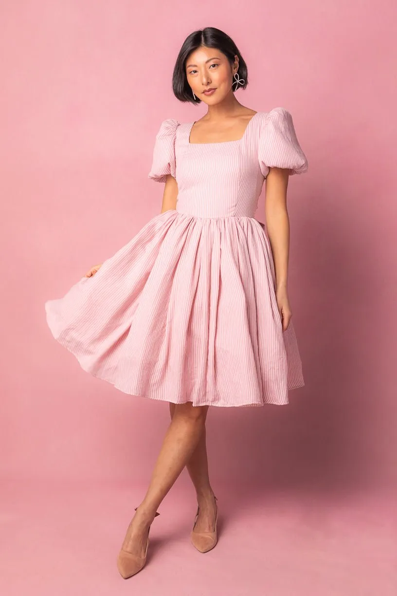 Cupcake Dress in Pink Stripe - FINAL SALE