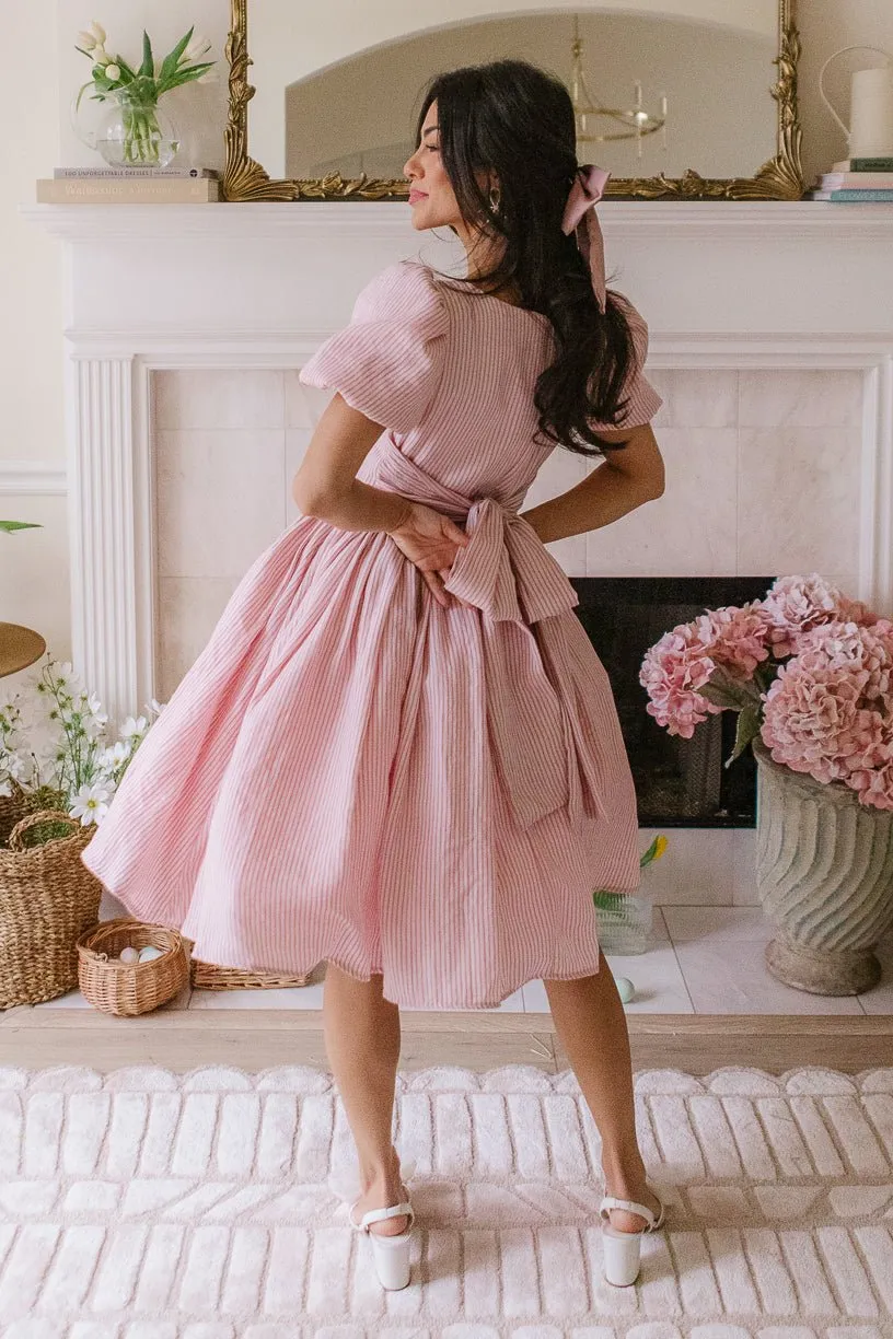 Cupcake Dress in Pink Stripe - FINAL SALE