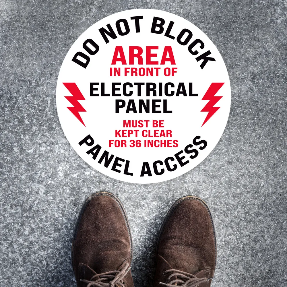 Do Not Block Area In Front of Electrical Panel Floor Decal