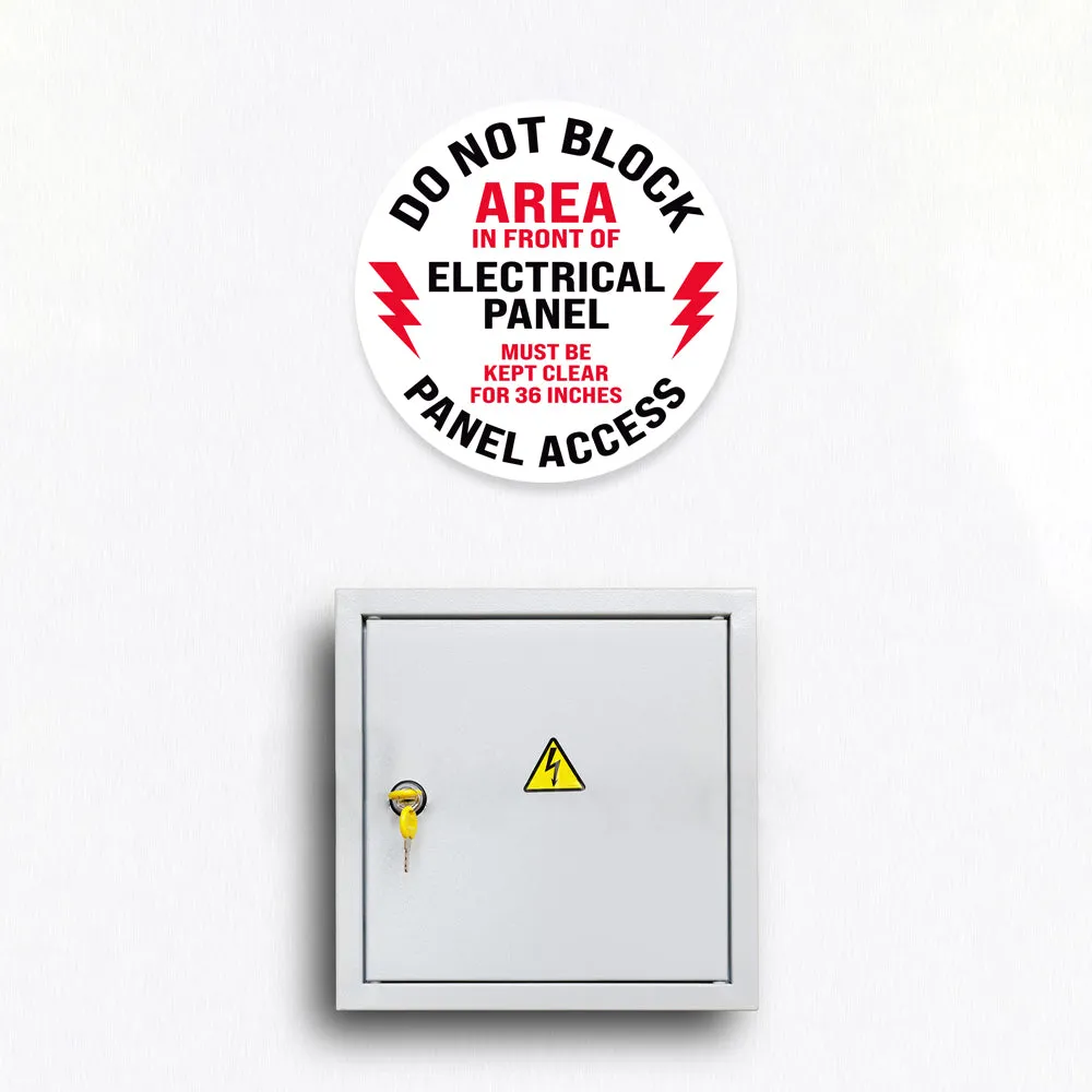 Do Not Block Area In Front of Electrical Panel Floor Decal