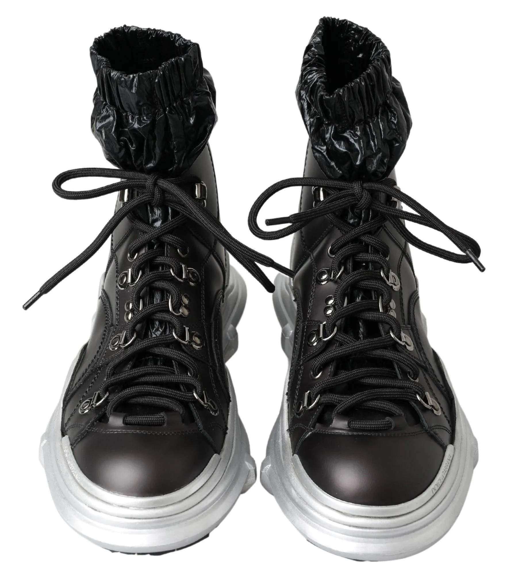 Dolce & Gabbana Black Nylon Galileo High Top Sneakers Shoes