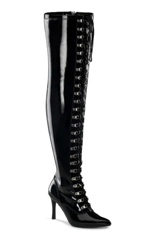 DOMINATRIX-3024X Blk Pat Boots