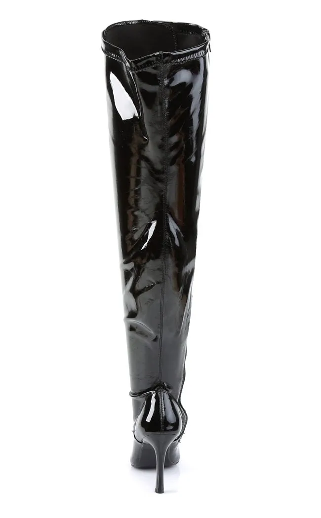 DOMINATRIX-3024X Blk Pat Boots