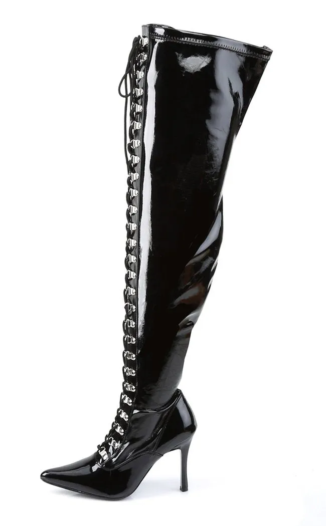 DOMINATRIX-3024X Blk Pat Boots