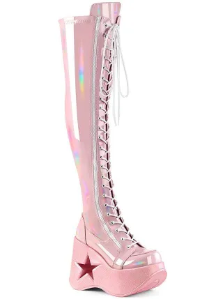 DYNAMITE-300 [Baby Pink Holo] | PLATFORM BOOTS [PREORDER]