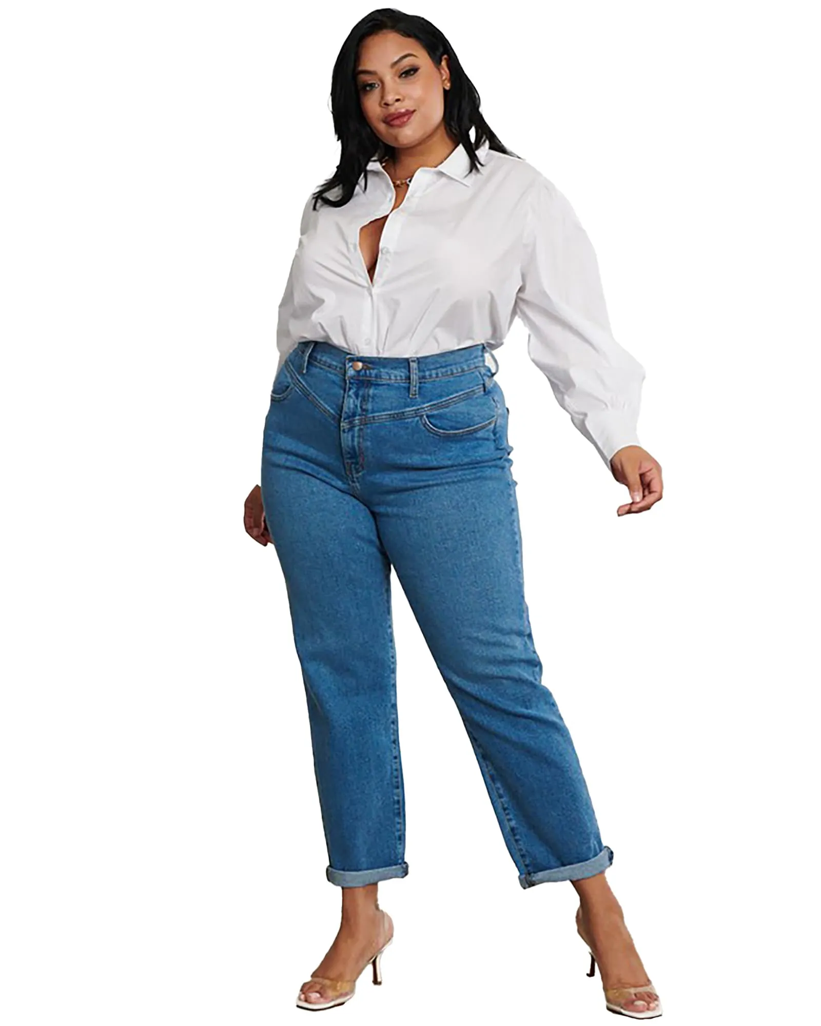 Edie High-Rise Mom Jeans | Classic Blue