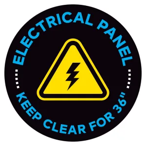 Electrical Panel Keep Clear For 36" Floor Decal