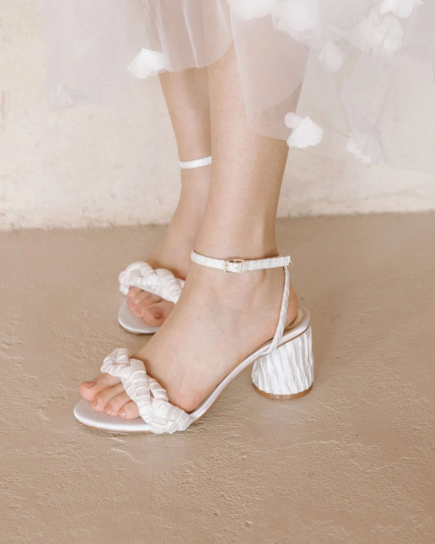 ETERNITY - RIPPLE SATIN WEDDING SHOES WITH PLAIT TOE