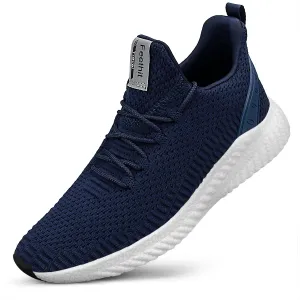 FEETHIT Mens Breathable Mesh Walking Sneaker Blue