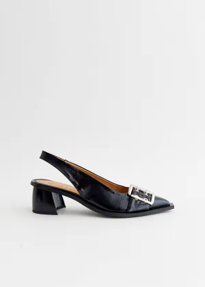 Feminine Buckle Slingback Pumps