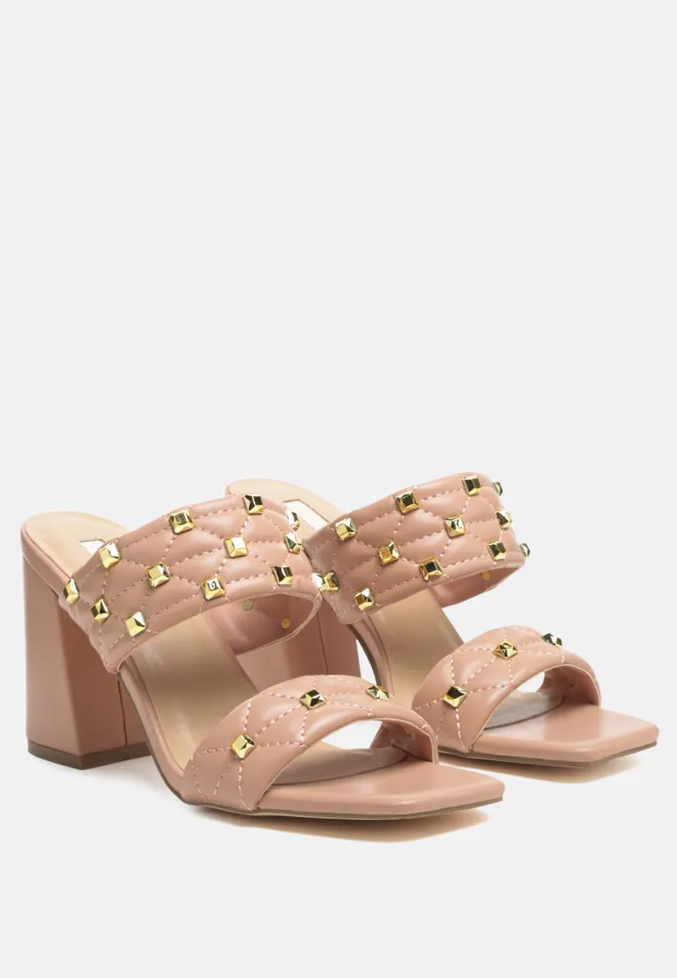 Fischer Stud Embellished Block Heel Sandals