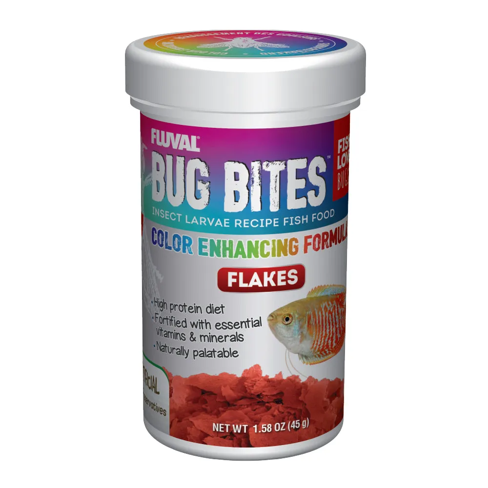 Fluval Bug Bites Color Enhancing Flakes