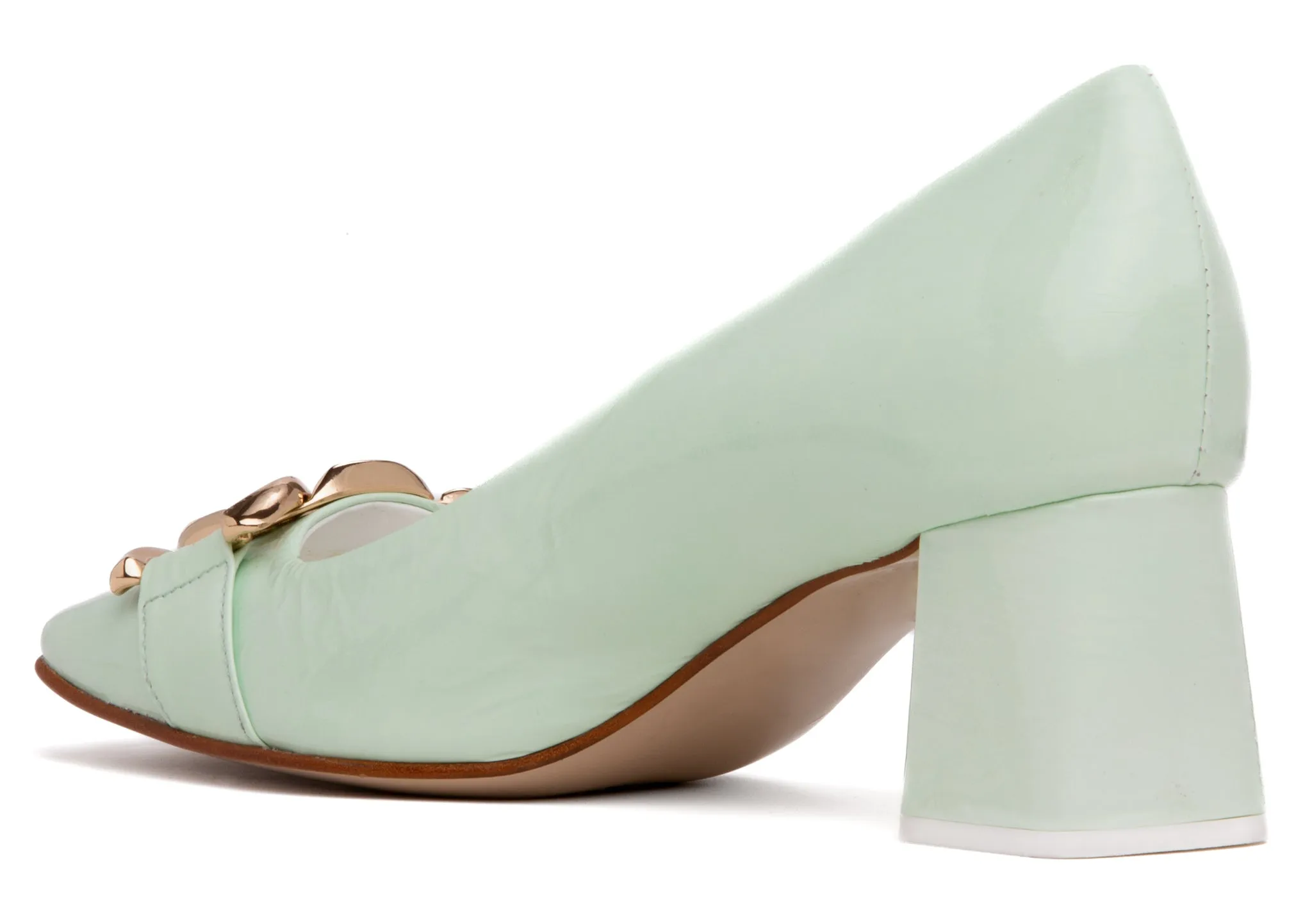 Frances Light Green Patent Leather Pump