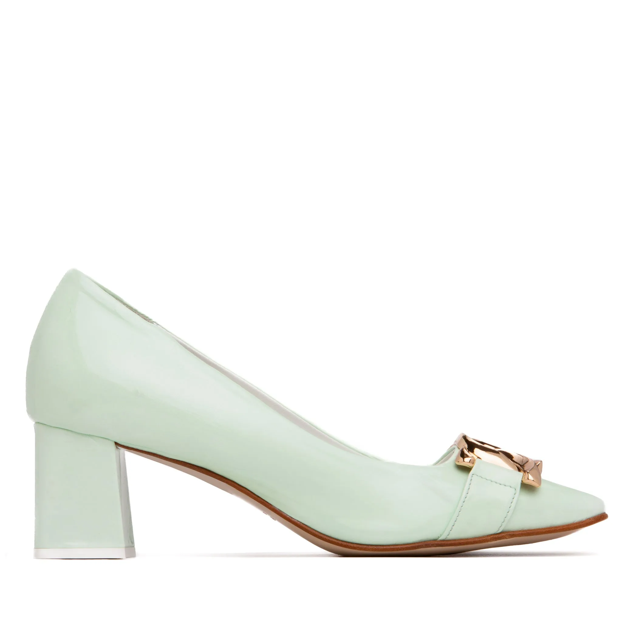 Frances Light Green Patent Leather Pump