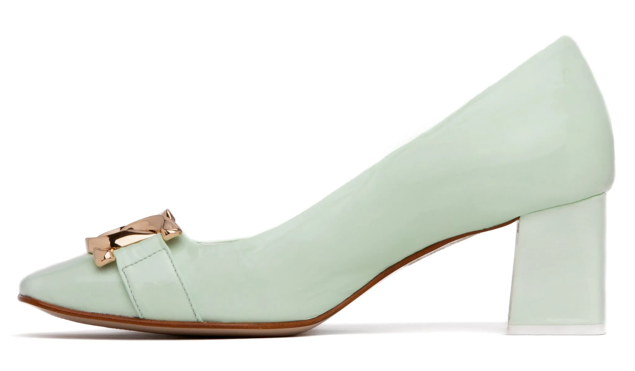 Frances Light Green Patent Leather Pump