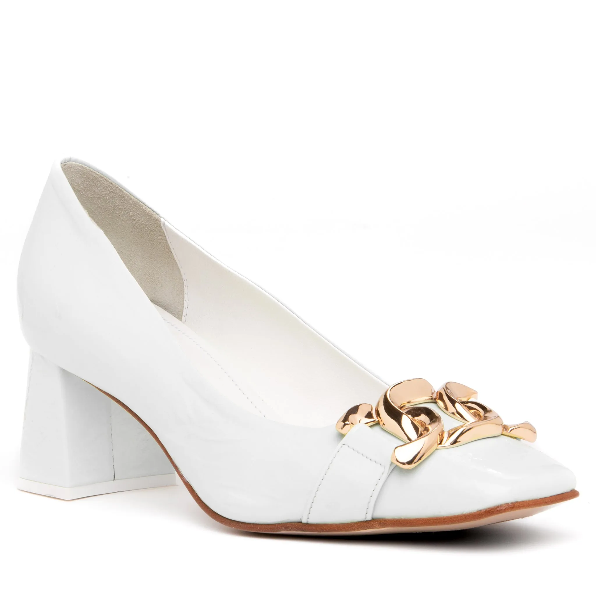 Frances Off-White Patent Leather Pump