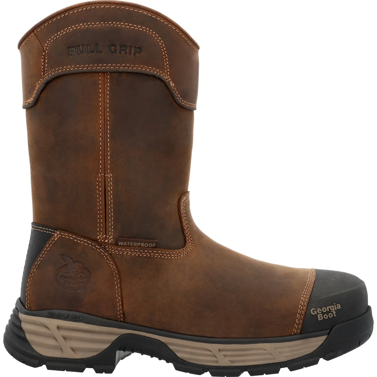 Georgia Mens 10in Durablend Edge WP AT Brown Leather Work Boots