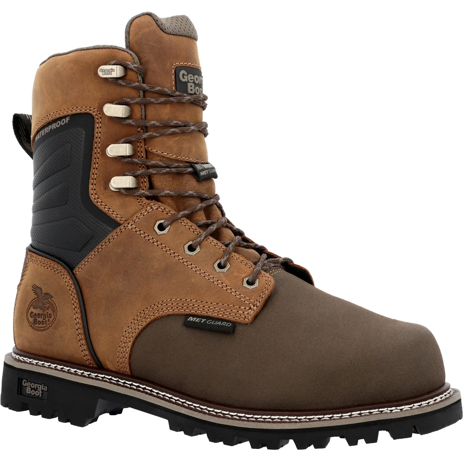 Georgia Mens Brute CT MetGuard WP Brown Leather Work Boots