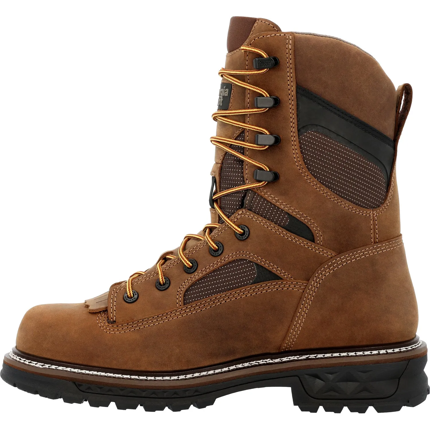 Georgia Mens LTX Logger 9in WP Brown Leather Work Boots