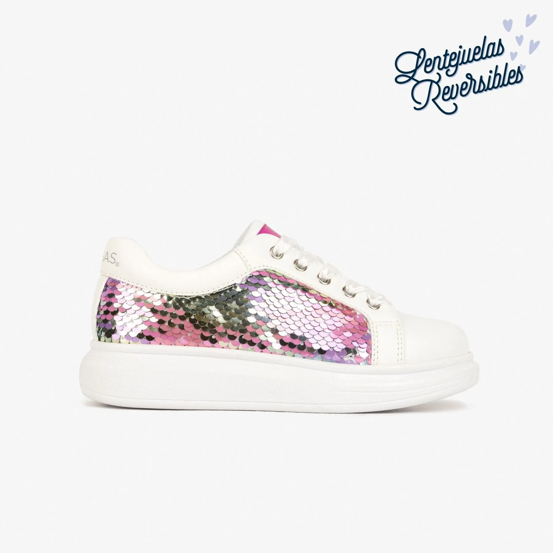 Girl's Pink Sequins Sneakers