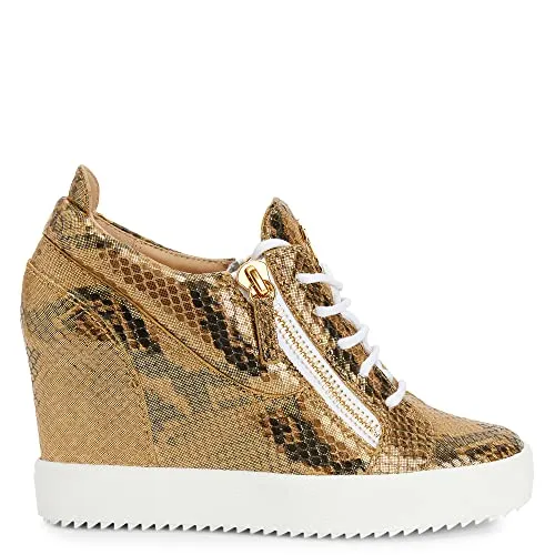 Giuseppe Zanotti, Kriss Wedge High-Top Sneakers, 8, Gold