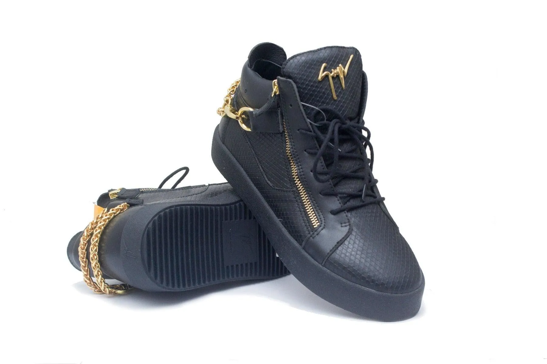 Giuseppe Zanotti Men's Leather High Top Black Sneakers