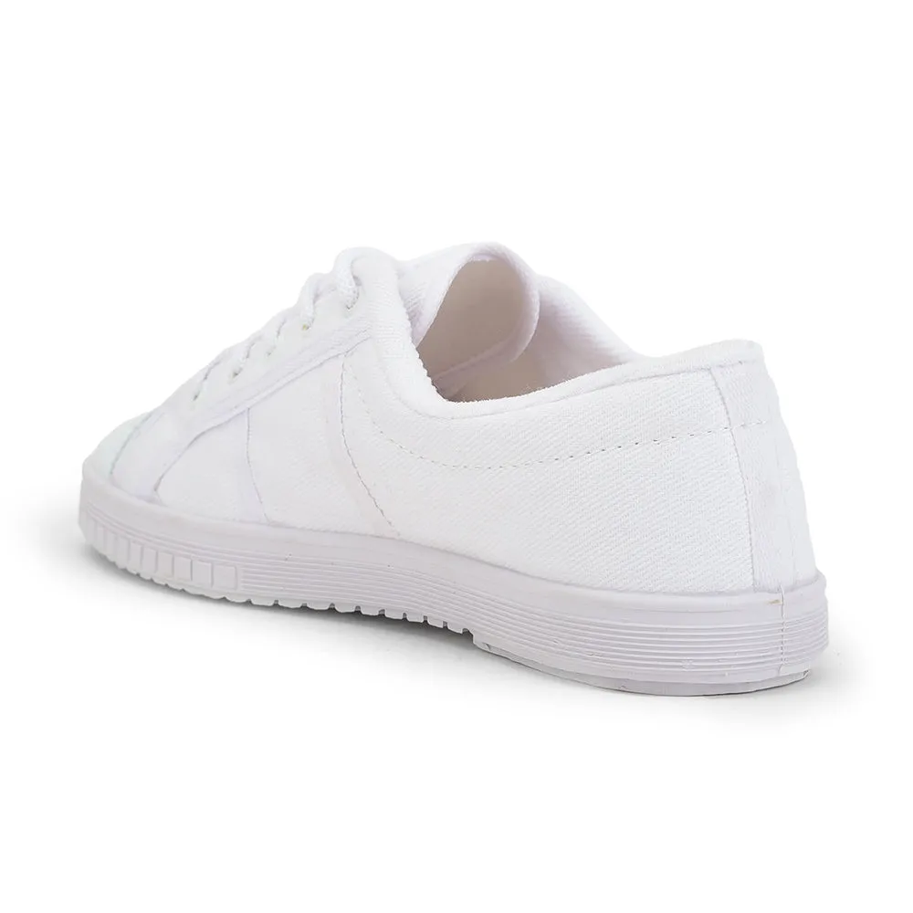 Gliders (White) Lacing PT School Shoes For Kids TENNIS-E By Liberty