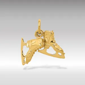 Gold Classic 3D Ice Skates Pendant Model-A0166