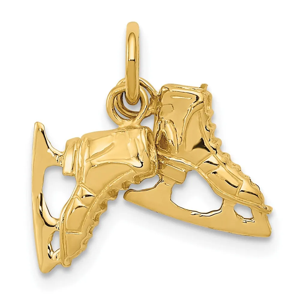 Gold Classic 3D Ice Skates Pendant Model-A0166