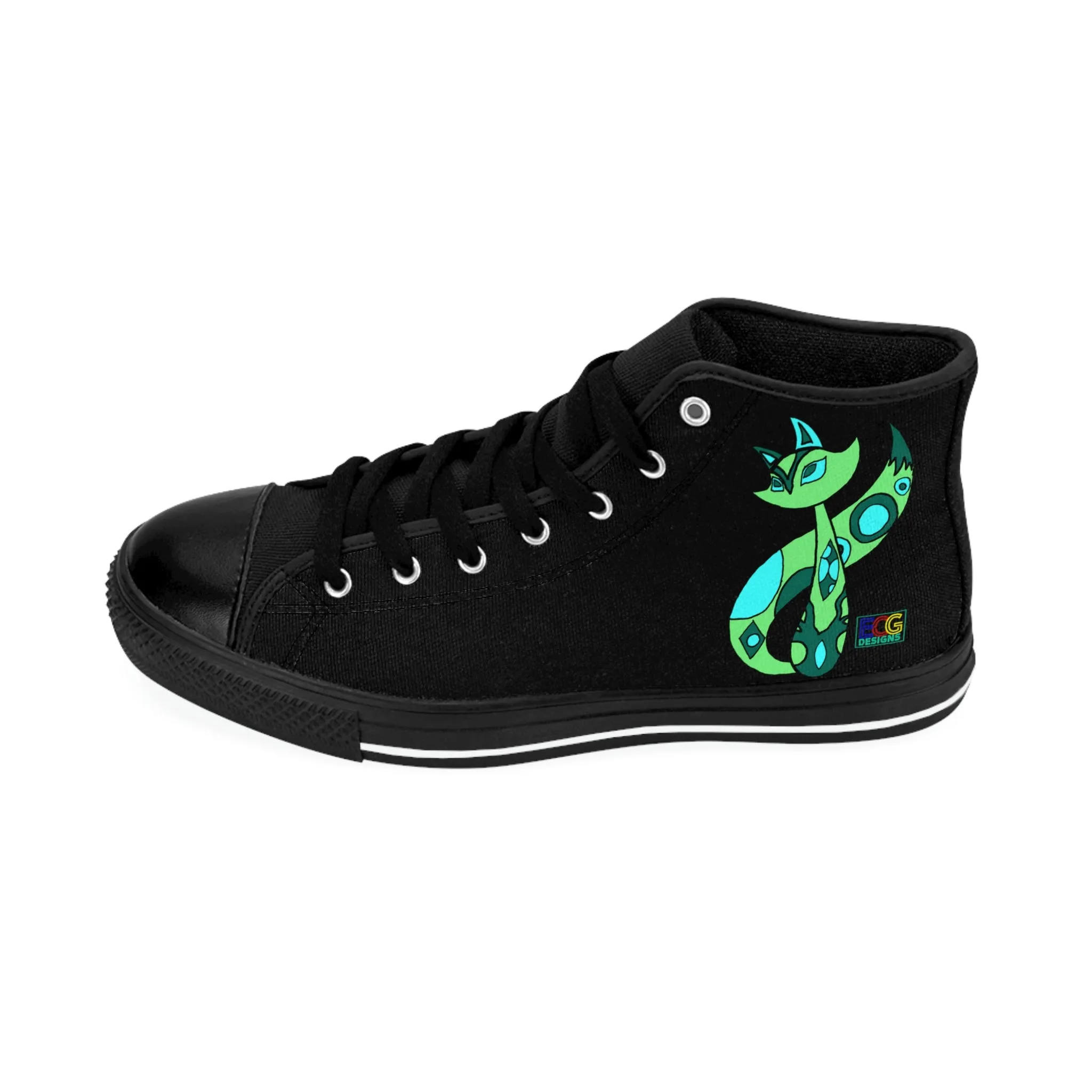 Green Cat Men's Classic Sneakers