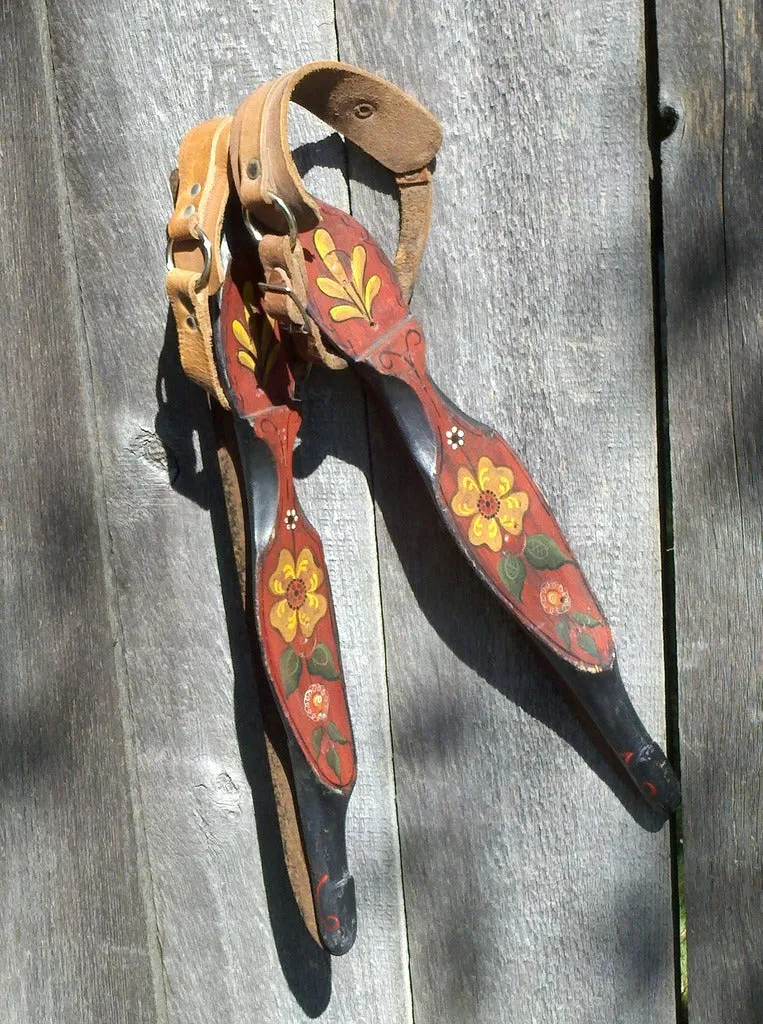 Handpainted Antique Dutch Ice Skates