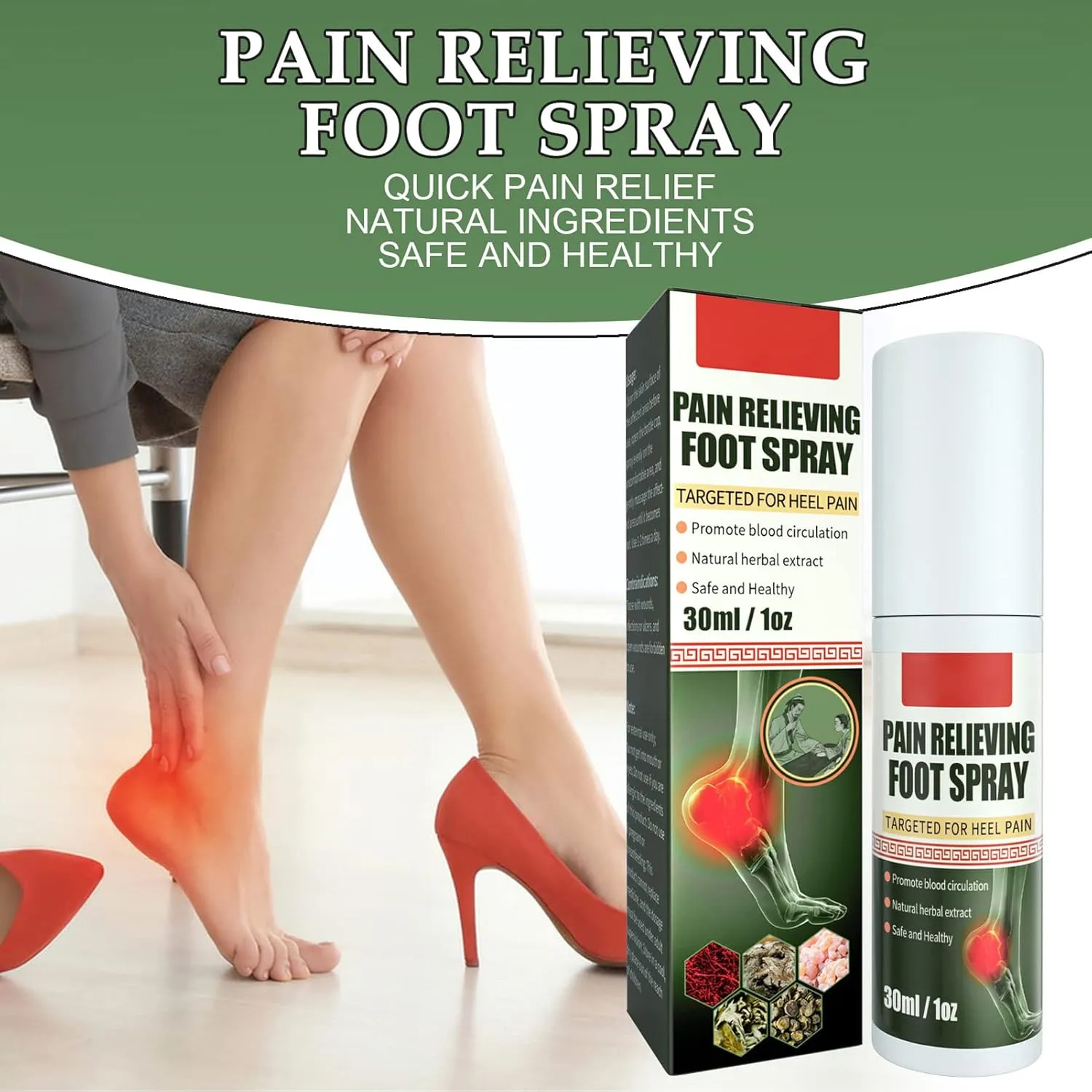 Heel & Joint Pain Relieving Spray (Buy 1 Get 1 Free)