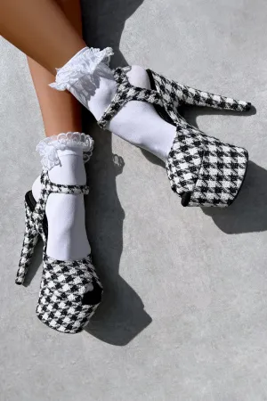 Hella Heels 7inch Stilettos - Houndstooth