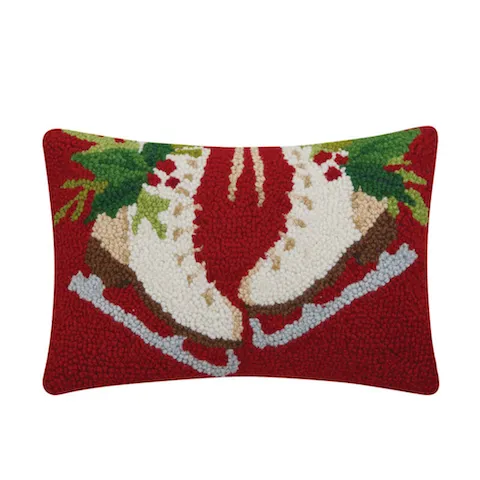 Holiday Ice Skates Pillow - 8x12