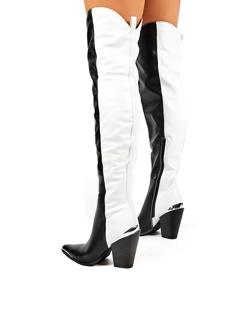 Honor Mono Western Block Heeled Knee High Boots