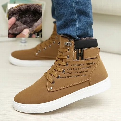 Hot Men Shoes Sapatos Tenis Masculino Male Fashion Spring Autumn Leather Shoe For Men Casual High Top Shoes Canvas Sneakers