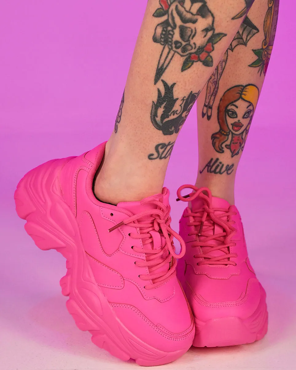 Hot Pink Flexx Platform Sneakers